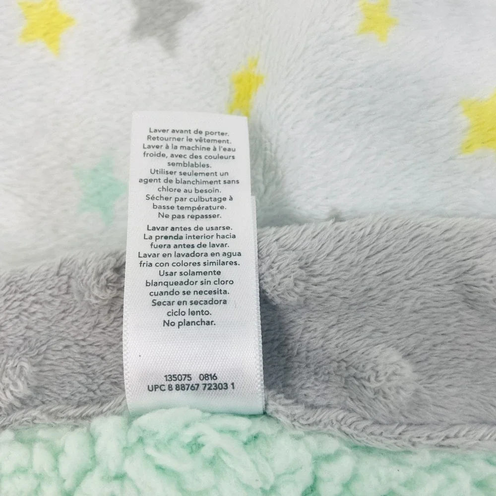 Carter's Child Of Mine Lamb Stars Green Sherpa Security Lovey Blanket 30